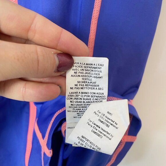 Nike Blue Short Sleeve Full Zip Hydro Rash Guard Top S Women’s Activewear - Picture 5 of 10